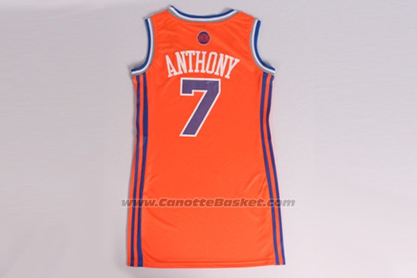 Maglia Donna New York Knicks Carmelo Anthony #7 Arancione
